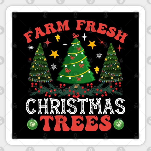 Farm fresh christmas trees Sticker by MZeeDesigns